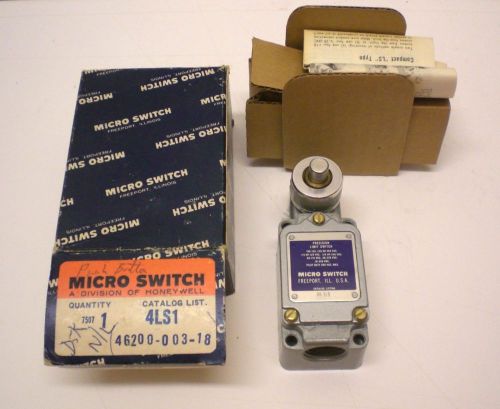 Honeywell micro switch, model 4ls1, side actuated plunger, 10 amps, 120v-480v ac for sale