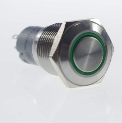1 x 16mm od led ring illuminated latching 1no 1nc push button switch for sale
