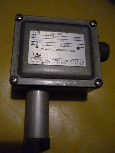 UE United Electric J7 6415 Pressure Switch 0-100 PSI 3 PSI Diff&#039;l