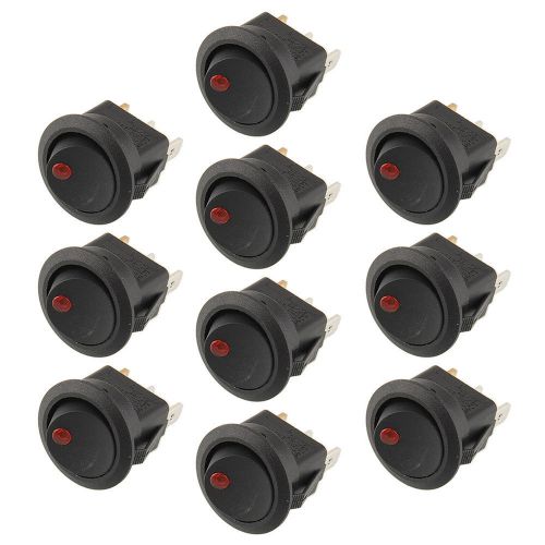 10pcs red led lighted dot rocker switch 3pin 19mm toggle car boat vehicle for sale
