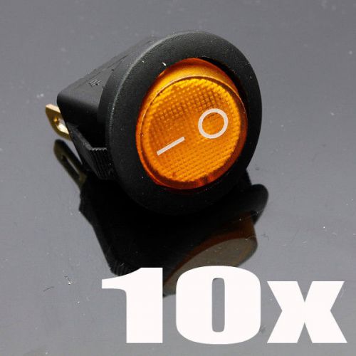 10x 12v 16a car boat truck led dot light rocker on-off toggle spst switch yellow for sale
