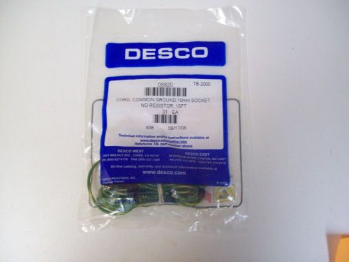 DESCO 09820 10FT COMMON GROUND CORD W/ 10MM SOCKET - BRAND NEW - FREE SHIPPING