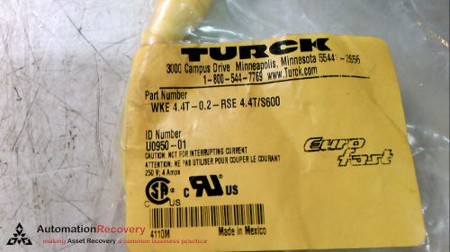 TURCK WKE 4.4T-0.2-RSE 4.4T/S600 CPE RUBBER MOLDED CORDSET, NEW