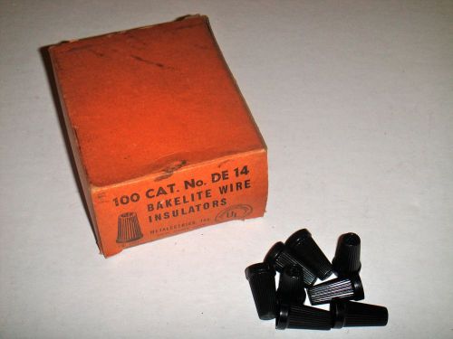 Box of 100 Vintage NOS Metalectrics Bakelite Wire Insulators No. DE 14