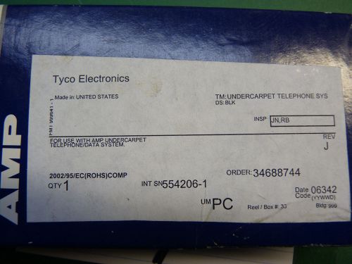 Tyco AMP 554206-1 Undercarpet Telephone System NEW 2 port floor block  A