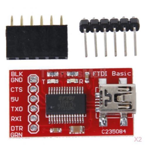 2x ft232rl ftdi usb 2.0 to ttl serial adapter module board 3.3v 5v for arduino for sale