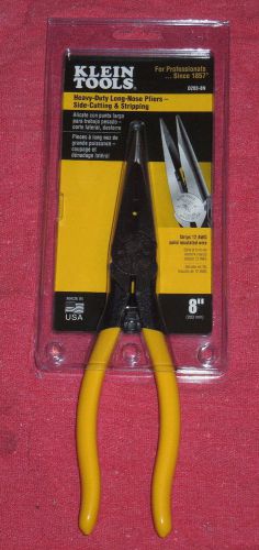 Klein D203-8N 8&#034; Heavy Duty Long Needle Nose Side Cut &amp; Wire Stripping Plier