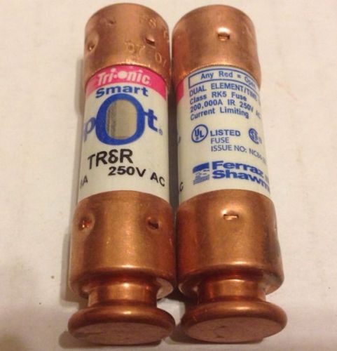 Trionic Smart Spot Time Delayed Fuse TR8R 8A 250V Lot Of 2