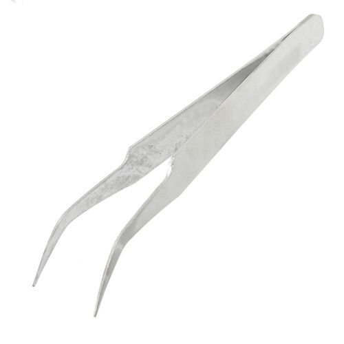 Curved Pointed Tip Bent Nose Metal Tweezer Repairing Tool 4.5&#034;