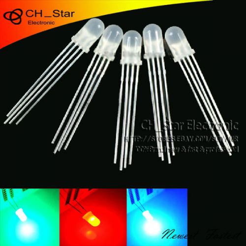 50pcs 5mm led diodes 4pin common cathode rgb red green blue diffused light round for sale