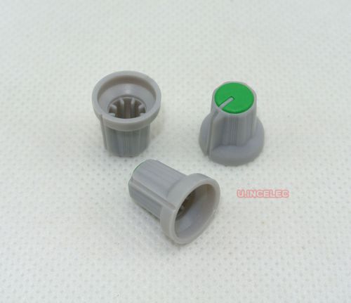 20pcs KNOB Pointer,Plastic Grey-Green,for 6mm shaft Pot