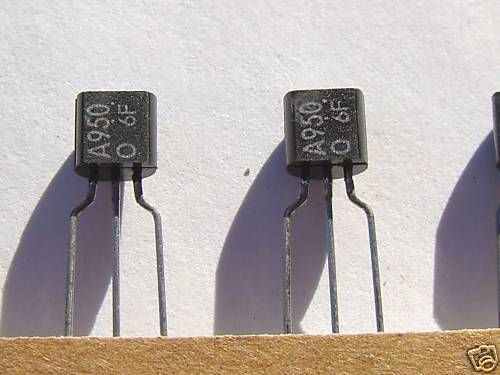 10 pcs 2SA950, 30V 800 mA, 600mW PNP Transistor, 5B5f