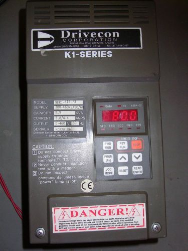 Drivecon vfk1-415-f3 3ph 380-460v 2.9 kva 3 hp ac drive*tested* for sale