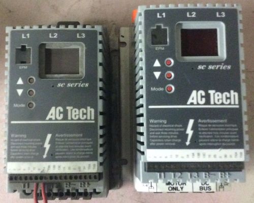Lot Of 2 AC Tech SC Series F410 Variable Speed Drives 1 HP