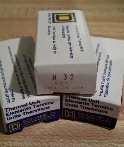 Square d b 32 thermal unit overload relay, heater (3) for sale