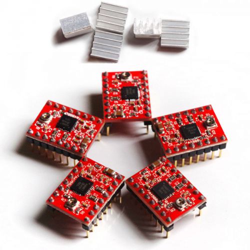 5PCS A4988 StepStick Stepper Motor Driver Module For Reprap+ 5pcs Heat Sink