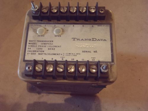 Transdata watt transducer model: 10wp552 single phase 1 element for sale