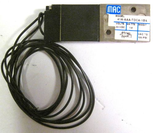 MAC 41A-AAA-TDCA-1BA valve 24VDC 1.8W VAC to 120 PSI