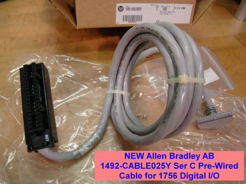 New allen bradley ab 1492-cable025y ser c pre-wired cable for 1756 digital i/o for sale