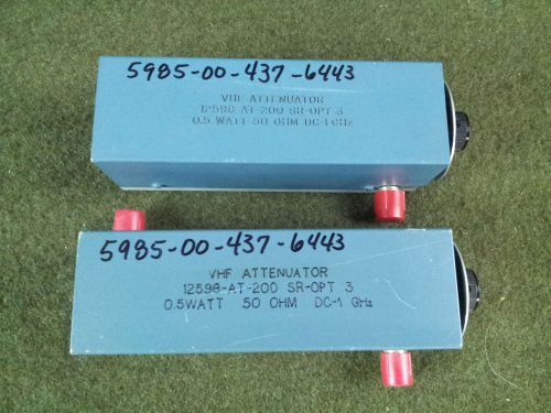 VHF Attenuator 0.5 Watt 50 OHM DC-1 GHz Lot of 2 Used
