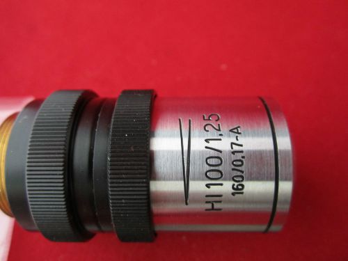 Microscope objective optics hi 100x zeiss jena germany #2-142 for sale