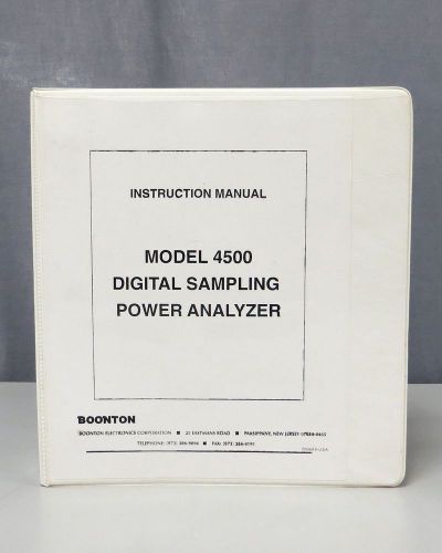 Boonton Digital Sampling Power Analyzer Model 4500 Instruction Manual