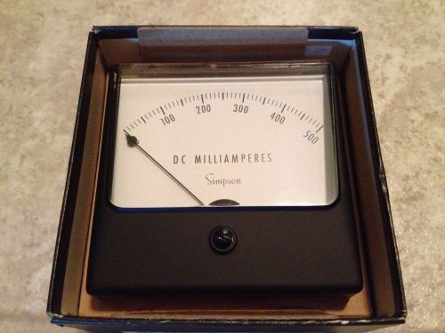 Simpson 1327 0-500 DC Milliamp 6440 Annular Wide-Vue NOS Steampunk Ham Radio