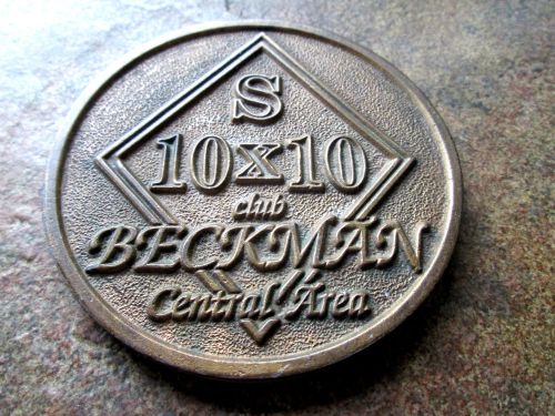 S 10 x 10 Club Beckman Central Area Medallion or Award