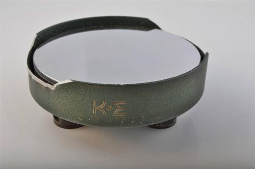Keuffel &amp; Esser 4&#034; Magnet-Backed Mirror Metrology Machinist Tool Leather Case