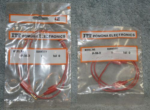 Pair of NOS ITT Pomona Pin Tip Plug Patch Cords P-18-2