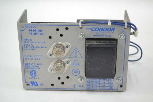 CONDOR HN15-4.5-A+ POWER SUPPLY 100/120/215/230/240V-AC 15V-DC 4.5A AMP B338364