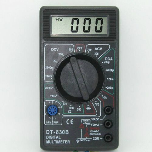 Pocket Digital Multimeter Ohm Voltmeter Ammeter AVO Meter DT830B Test Leads LCD