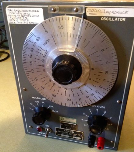 ENSCO Audio Oscillator-Vintage TUBE Equipment-400Hz-50Kc-SINE WAVE