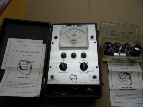 Vintage Cathode Rejuvenator Tester Model 400, Instruction Manuals &amp; Adapters