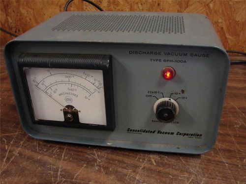 CVC GPH-100A CONSOLIDATED VACUUM THERMOCOUPLE DISCHARGE GAUGE CONTROLLER
