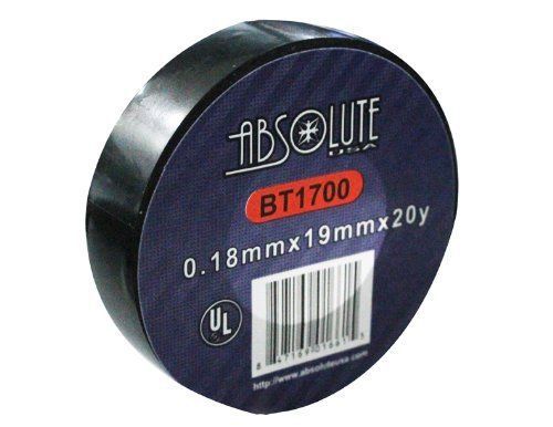 Absolute usa bt1700 general use 0.18mm x 3/4-inch x 20yd electrical tape (black) for sale