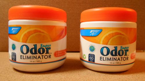 Bright Air Odor Eliminator Lot of 2 Mandarin Orange &amp; Fresh Lemon 14 oz Jar New