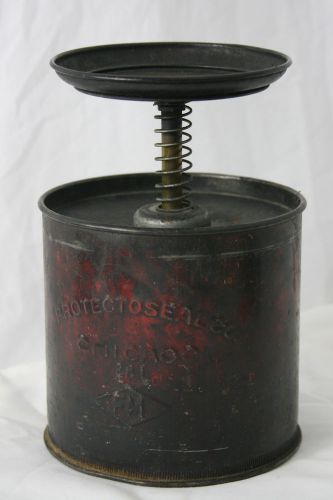 PROTECTOSEAL CHICAGO VINTAGE PLUNGER CAN SAFETY PRODUCT METAL