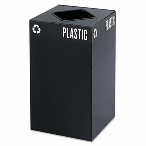 Safco public square recycling container, square, steel, 25gal, black (saf2981bl) for sale