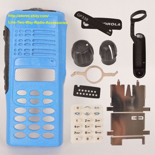 Blue Refurbish Repair Kit Case Housing Cover For Motorola GP338 Walkie Talkie
