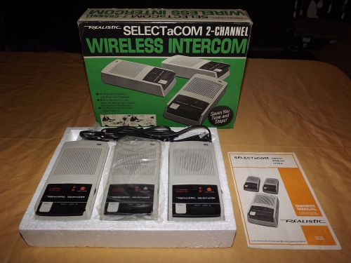 VINTAGE REALISTIC SELECTaCOM 2 CHANNEL  WIRELESS INTERCOM SYSTEM CAT 43-226