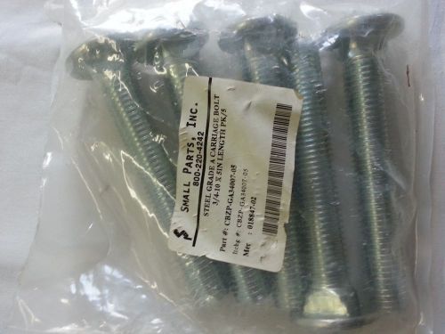 Small Parts Steel Grade A Carriage Bolt 3/4-10 x 5IN length Pk/5