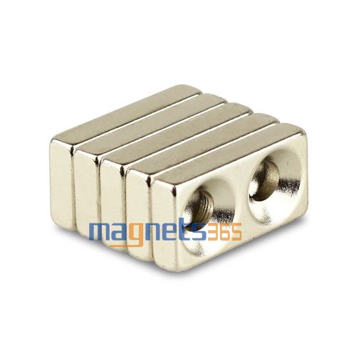 5pcs N35 Strong Block Cuboid Rare Earth Neodymium Magnet 20 x 10 x 4mm Hole 4mm