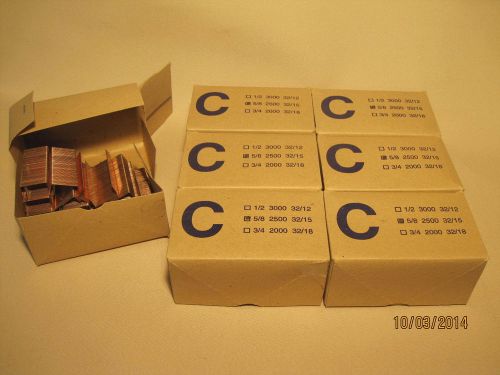 Industrial shipping copper box staples - c 5/8 (2500 per box) 32/15 for sale