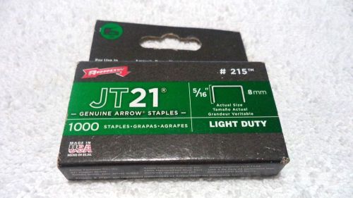NEW...Arrow 215 Genuine JT21 5/16-Inch Staples, 1,000-Pack FREE SHIPPING