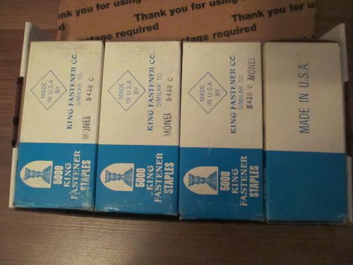 Lot of 4 NEW boxes 5000/box 5418-C 9/16&#034; x 3/16&#034; Narrow Crown STAPLES 20ga -Z10