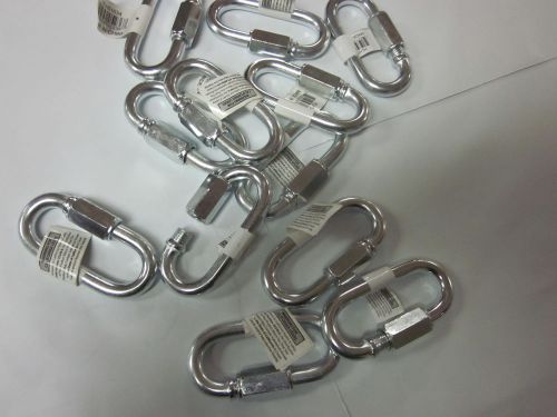 LOT OF ~ 12 ~ 8mm 5/16&#034; X 3-1/4&#034; ZINC PLATED HOOK QUICK LINKS LINK BOAT HOLD ETC
