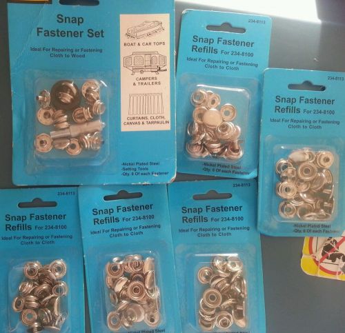 BOAT COVER SCREW SNAP FASTENER KIT CANVAS MARINE 6 SETS SETTING TOOL USA