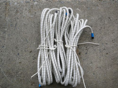 -4pc white/black nylon coated rubber shock cord 3/8&#034; discounted bungee total 46&#039; for sale