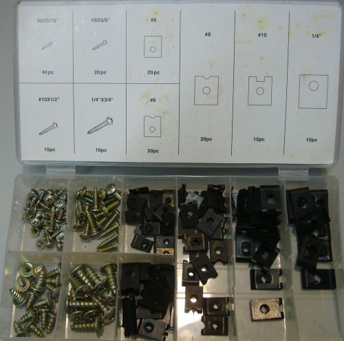 U-clip &amp; screw assortment - 170 pcs in box for sale